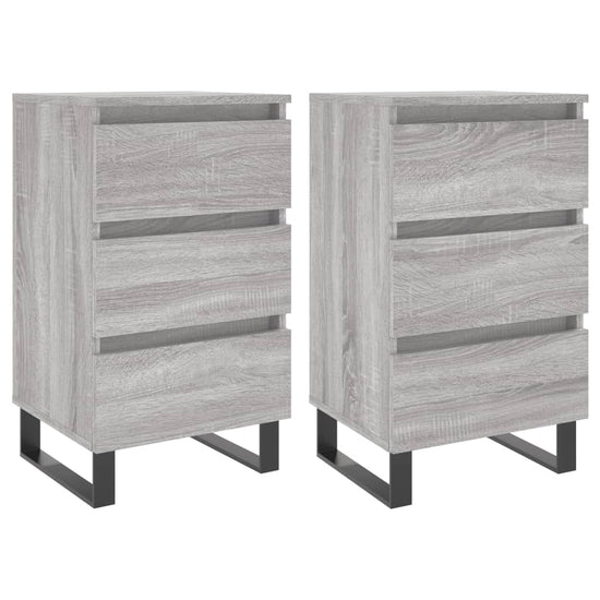 Nachtkastjes 2 st 40x35x69 cm bewerkt hout grijs sonoma eiken MeubelReus