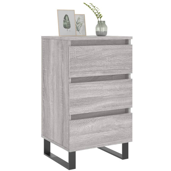Nachtkastjes 2 st 40x35x69 cm bewerkt hout grijs sonoma eiken MeubelReus