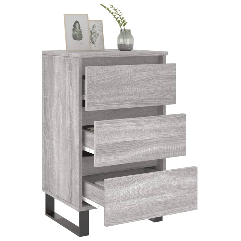 Nachtkastjes 2 st 40x35x69 cm bewerkt hout grijs sonoma eiken MeubelReus