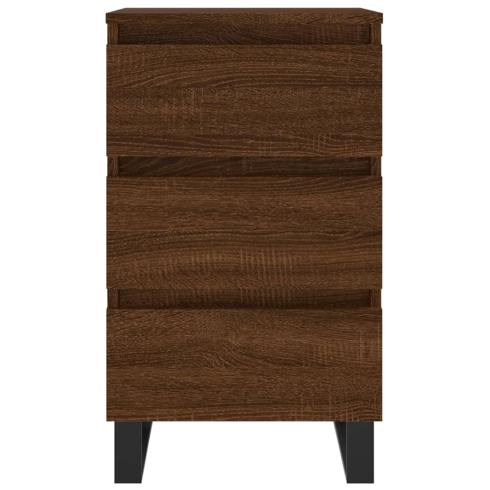 Nachtkastjes 2 st 40x35x69 cm bewerkt hout bruin eikenkleur MeubelReus