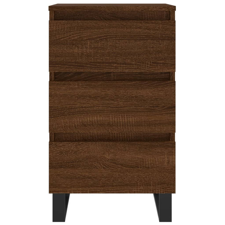 Nachtkastjes 2 st 40x35x69 cm bewerkt hout bruin eikenkleur MeubelReus