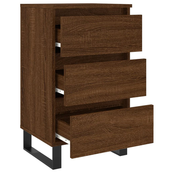 Nachtkastjes 2 st 40x35x69 cm bewerkt hout bruin eikenkleur MeubelReus