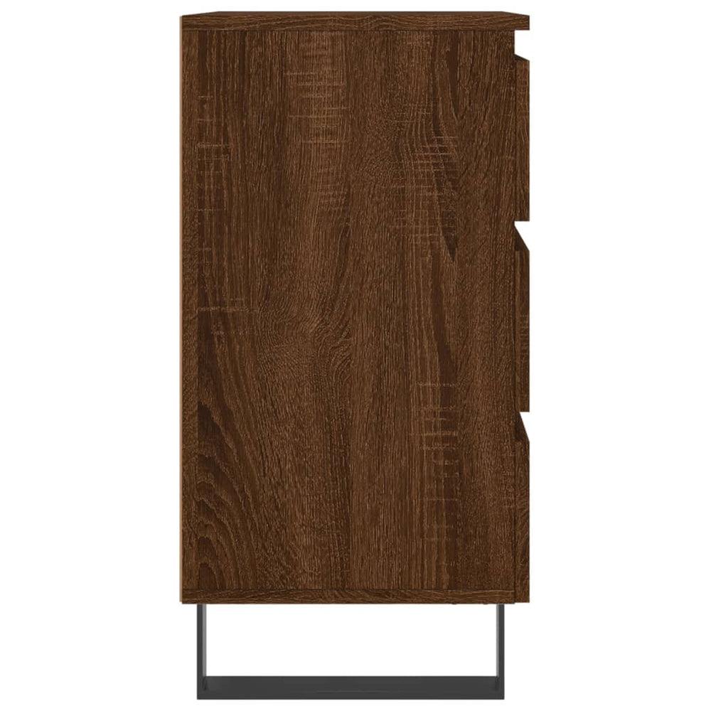 Nachtkastjes 2 st 40x35x69 cm bewerkt hout bruin eikenkleur MeubelReus