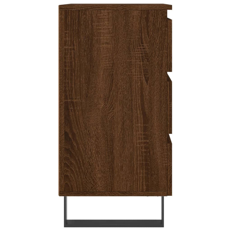 Nachtkastjes 2 st 40x35x69 cm bewerkt hout bruin eikenkleur MeubelReus