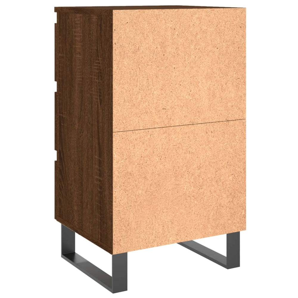 Nachtkastjes 2 st 40x35x69 cm bewerkt hout bruin eikenkleur MeubelReus