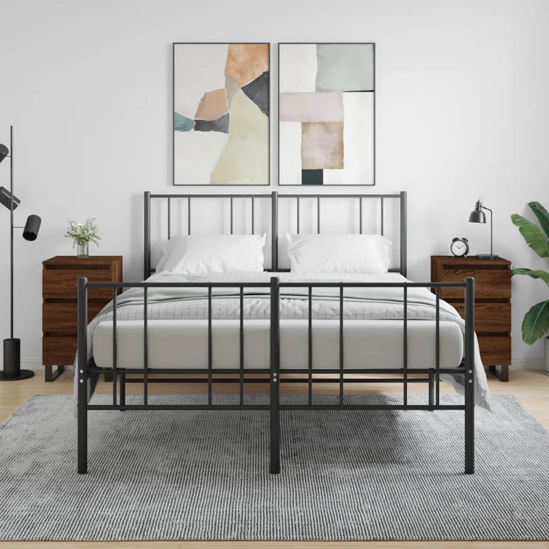 Nachtkastjes 2 st 40x35x69 cm bewerkt hout bruin eikenkleur MeubelReus