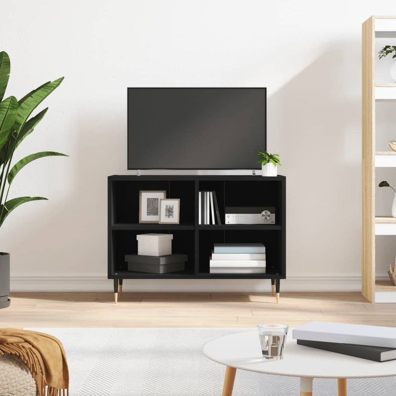 Tv-meubel 69,5x30x50 cm bewerkt hout zwart MeubelReus