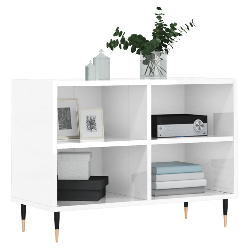 Tv-meubel 69,5x30x50 cm bewerkt hout hoogglans wit MeubelReus