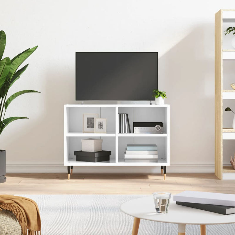 Tv-meubel 69,5x30x50 cm bewerkt hout hoogglans wit MeubelReus