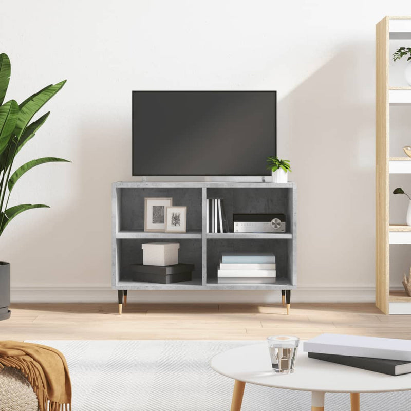 Tv-meubel 69,5x30x50 cm bewerkt hout betongrijs MeubelReus