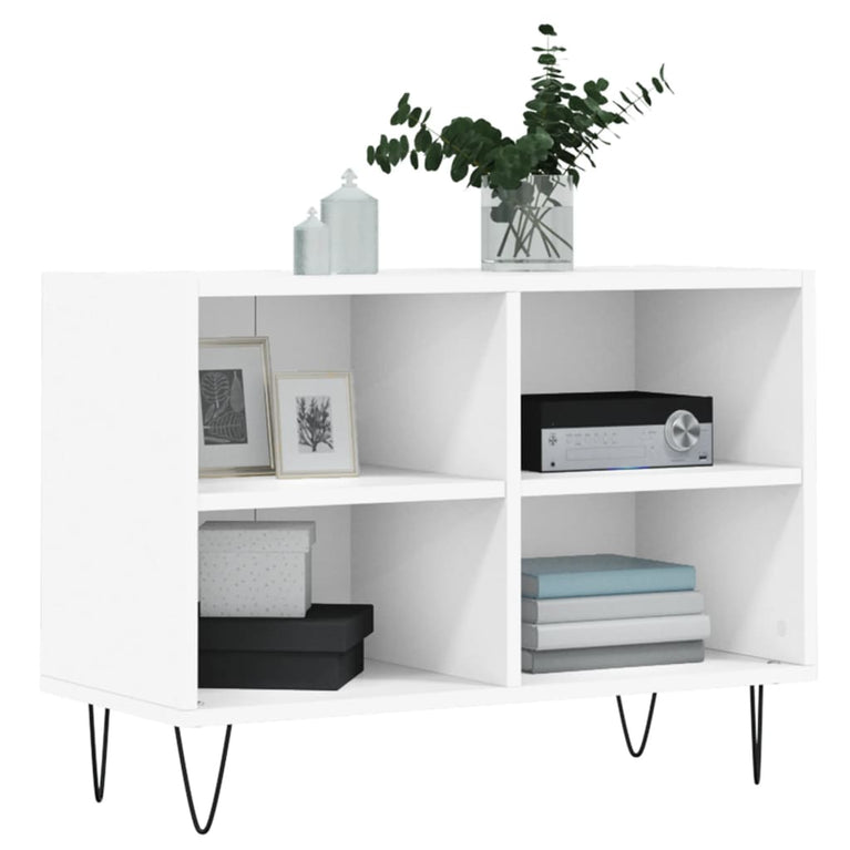 Tv-meubel 69,5x30x50 cm bewerkt hout wit MeubelReus