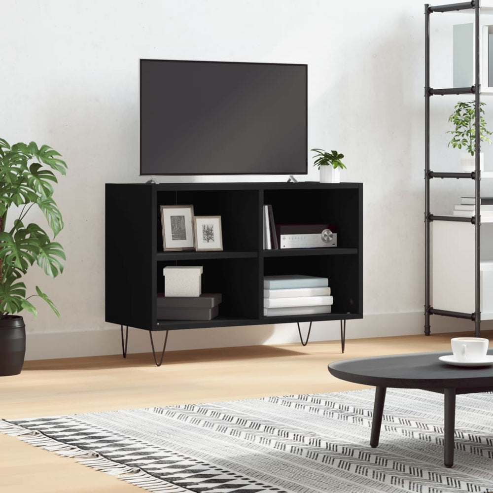 Tv-meubel 69,5x30x50 cm bewerkt hout zwart MeubelReus