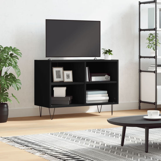 Tv-meubel 69,5x30x50 cm bewerkt hout zwart MeubelReus