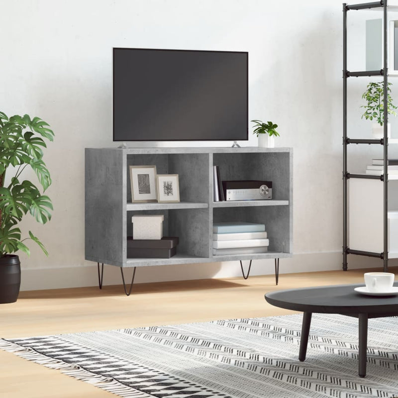 Tv-meubel 69,5x30x50 cm bewerkt hout betongrijs MeubelReus