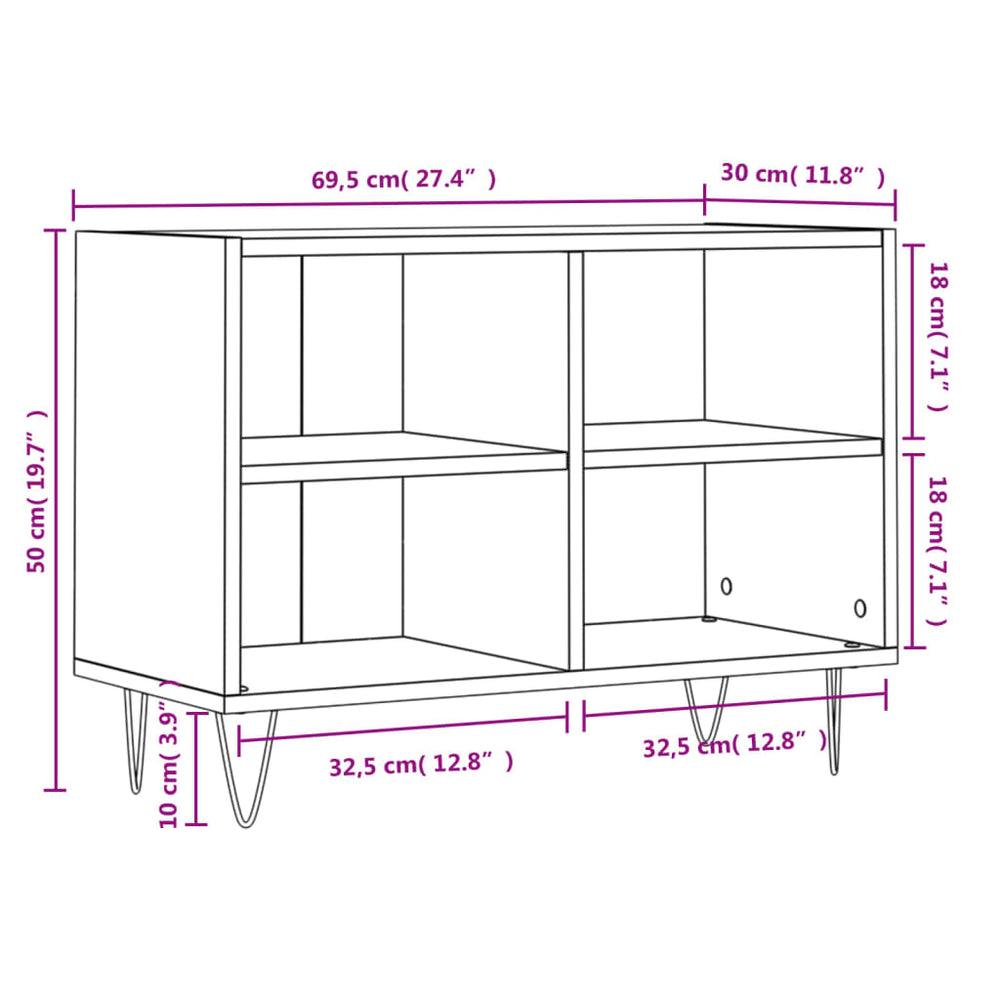 Tv-meubel 69,5x30x50 cm bewerkt hout gerookt eikenkleurig MeubelReus