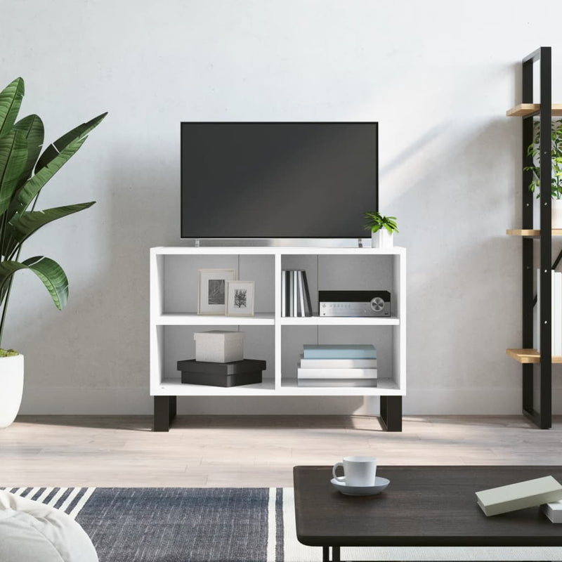 Tv-meubel 69,5x30x50 cm bewerkt hout wit MeubelReus