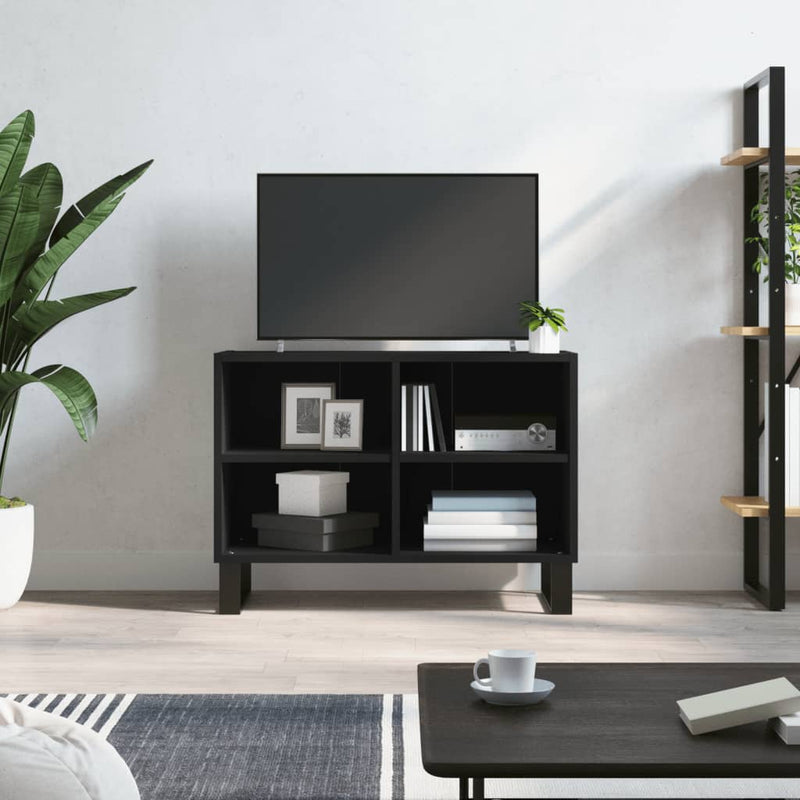 Tv-meubel 69,5x30x50 cm bewerkt hout zwart MeubelReus