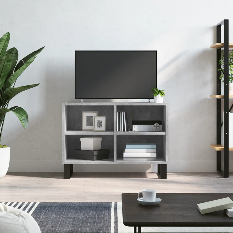 Tv-meubel 69,5x30x50 cm bewerkt hout betongrijs MeubelReus