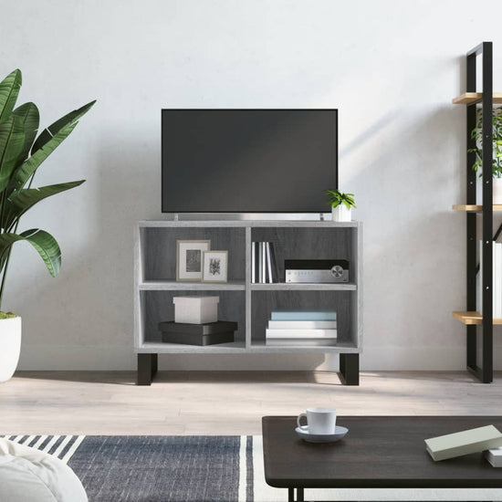 Tv-meubel 69,5x30x50 cm bewerkt hout grijs sonoma eikenkleurig MeubelReus