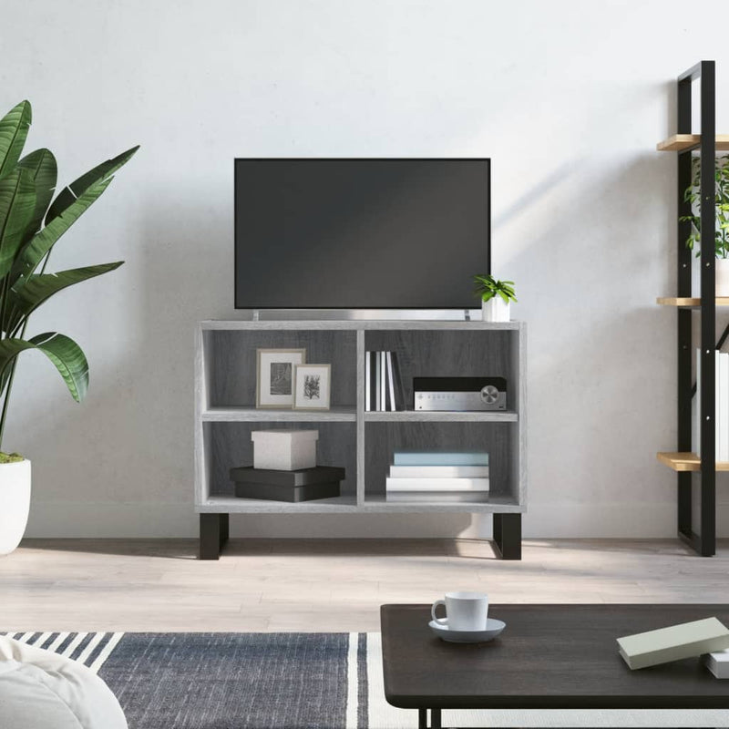 Tv-meubel 69,5x30x50 cm bewerkt hout grijs sonoma eikenkleurig MeubelReus