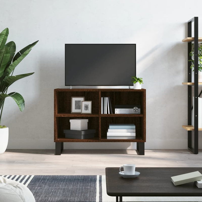 Tv-meubel 69,5x30x50 cm bewerkt hout bruin eikenkleur MeubelReus