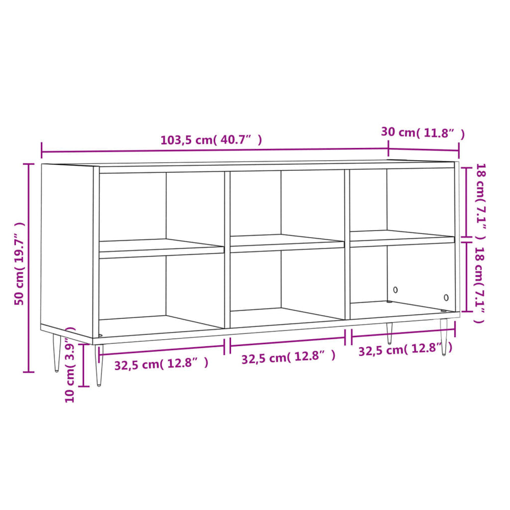 Tv-meubel 103,5x30x50 cm bewerkt hout wit MeubelReus