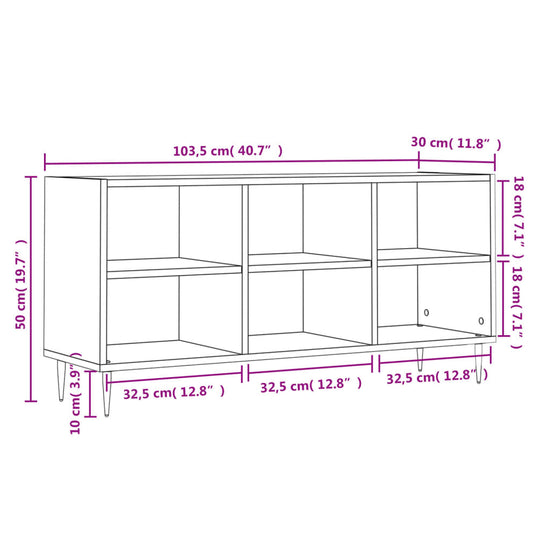 Tv-meubel 103,5x30x50 cm bewerkt hout wit MeubelReus