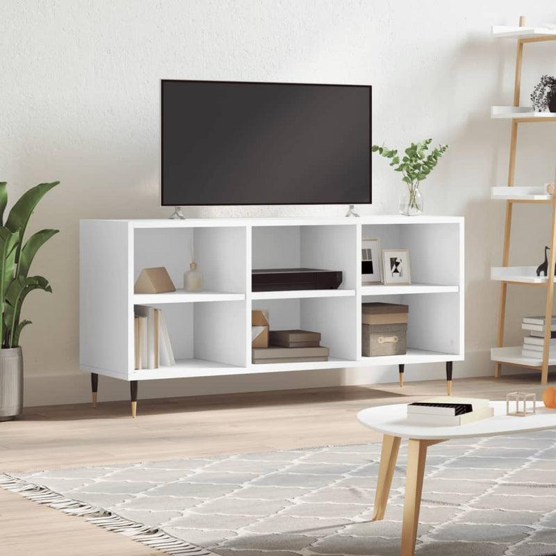 Tv-meubel 103,5x30x50 cm bewerkt hout wit MeubelReus