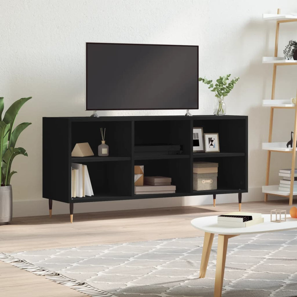 Tv-meubel 103,5x30x50 cm bewerkt hout zwart MeubelReus