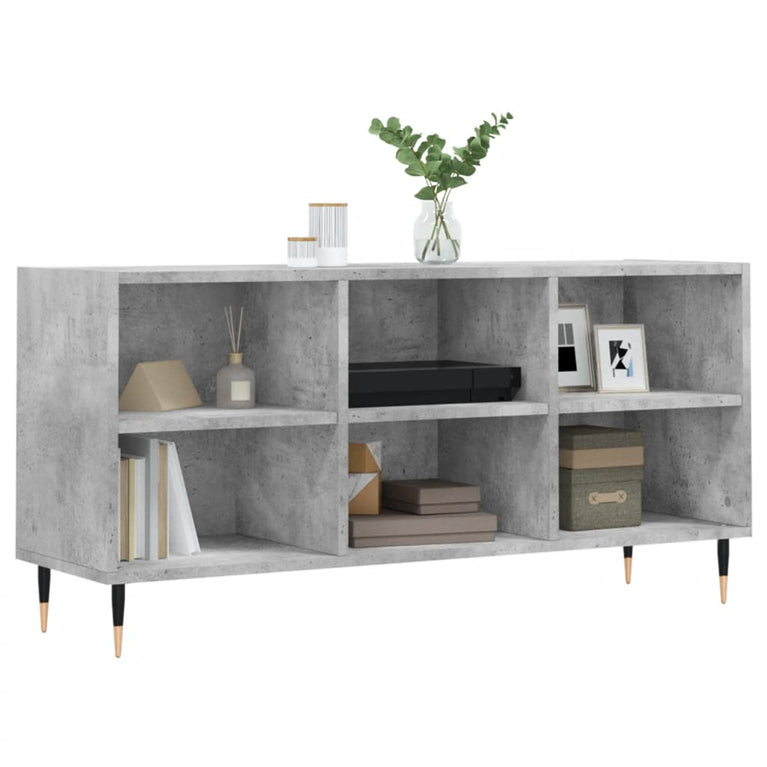 Tv-meubel 103,5x30x50 cm bewerkt hout betongrijs MeubelReus