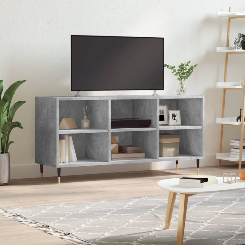 Tv-meubel 103,5x30x50 cm bewerkt hout betongrijs MeubelReus