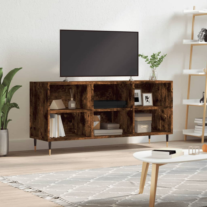 Tv-meubel 103,5x30x50 cm bewerkt hout gerookt eikenkleurig MeubelReus