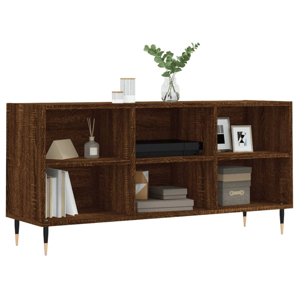 Tv-meubel 103,5x30x50 cm bewerkt hout bruin eikenkleur MeubelReus