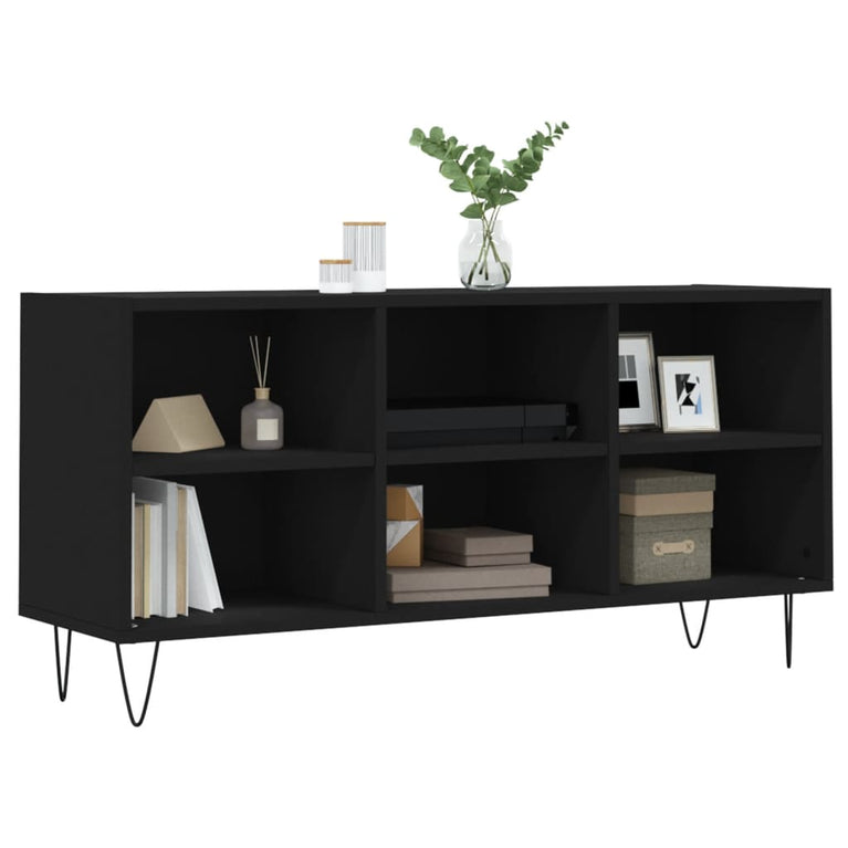 Tv-meubel 103,5x30x50 cm bewerkt hout zwart MeubelReus