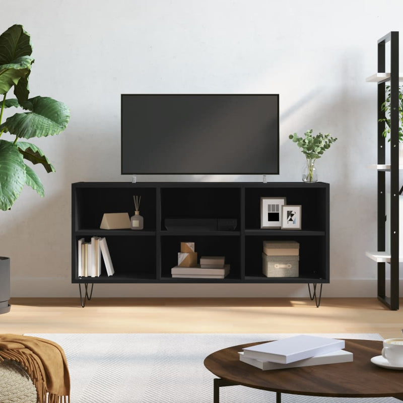 Tv-meubel 103,5x30x50 cm bewerkt hout zwart MeubelReus