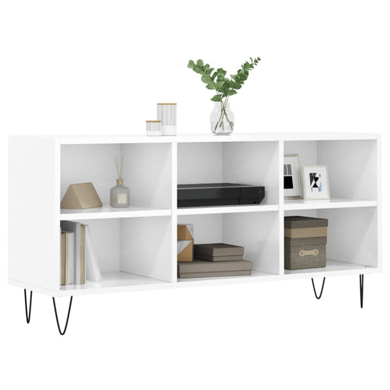 Tv-meubel 103,5x30x50 cm bewerkt hout hoogglans wit MeubelReus