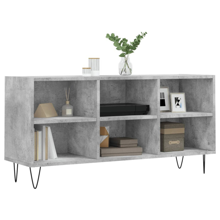 Tv-meubel 103,5x30x50 cm bewerkt hout betongrijs MeubelReus