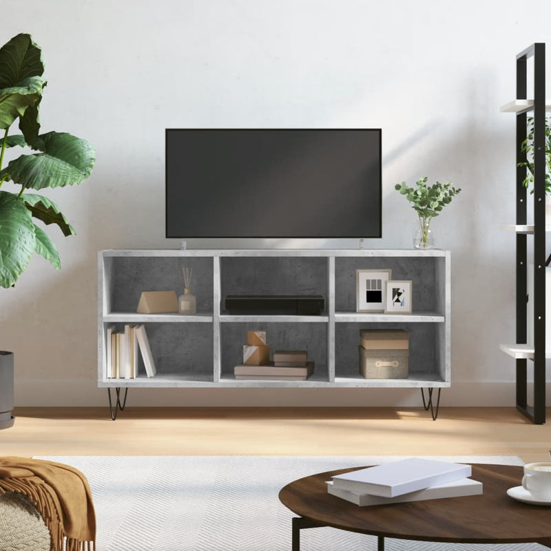 Tv-meubel 103,5x30x50 cm bewerkt hout betongrijs MeubelReus