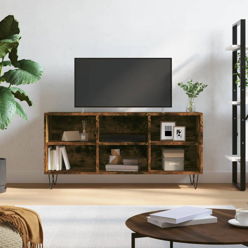 Tv-meubel 103,5x30x50 cm bewerkt hout gerookt eikenkleurig MeubelReus