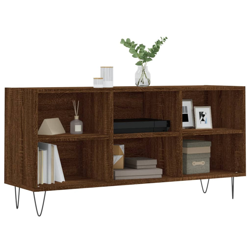 Tv-meubel 103,5x30x50 cm bewerkt hout bruin eikenkleur MeubelReus