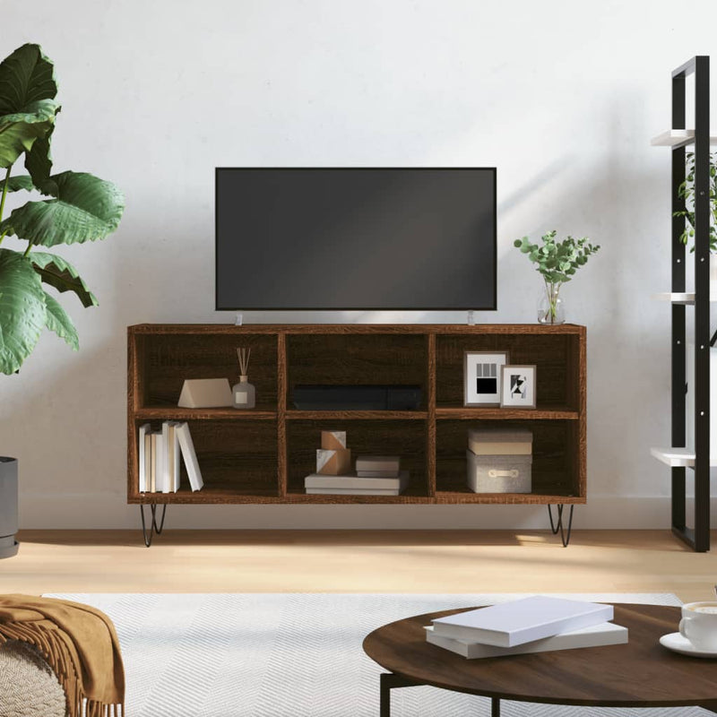 Tv-meubel 103,5x30x50 cm bewerkt hout bruin eikenkleur MeubelReus
