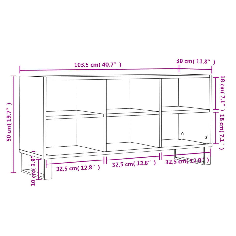 Tv-meubel 103,5x30x50 cm bewerkt hout wit MeubelReus