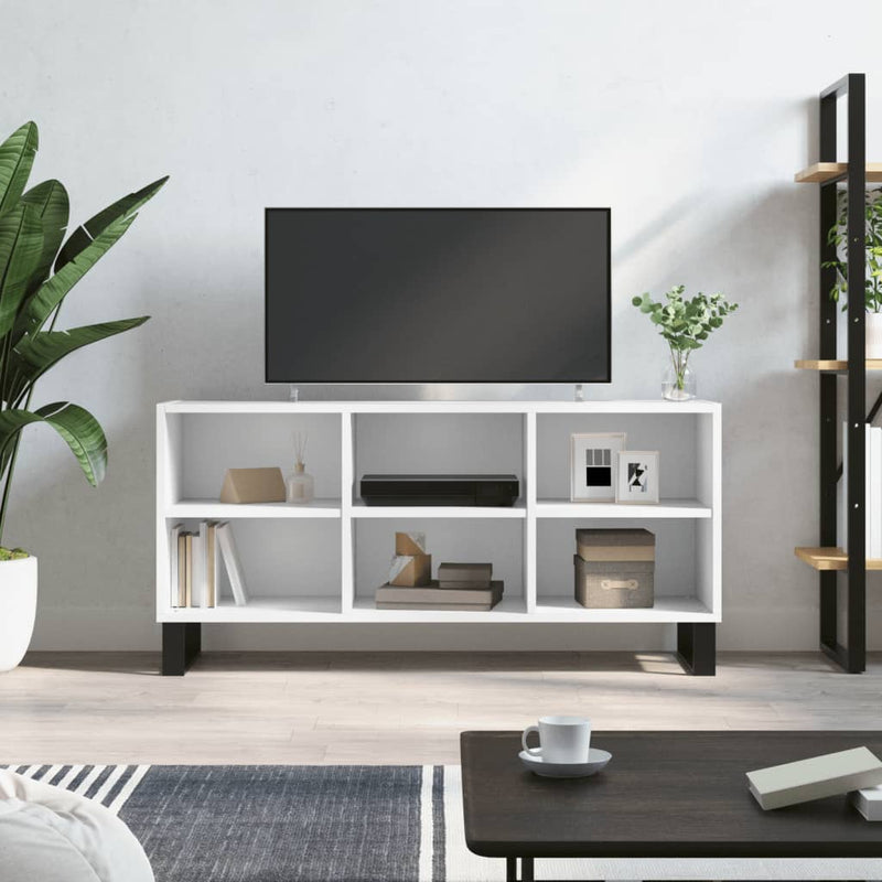 Tv-meubel 103,5x30x50 cm bewerkt hout wit MeubelReus