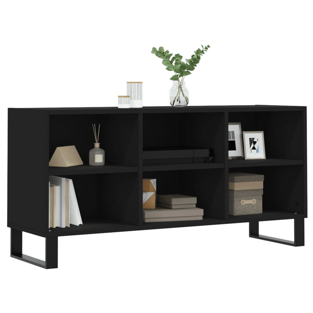 Tv-meubel 103,5x30x50 cm bewerkt hout zwart MeubelReus