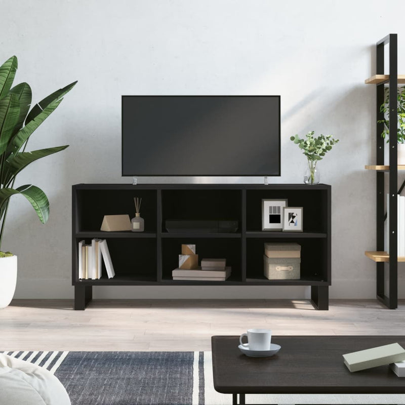 Tv-meubel 103,5x30x50 cm bewerkt hout zwart MeubelReus