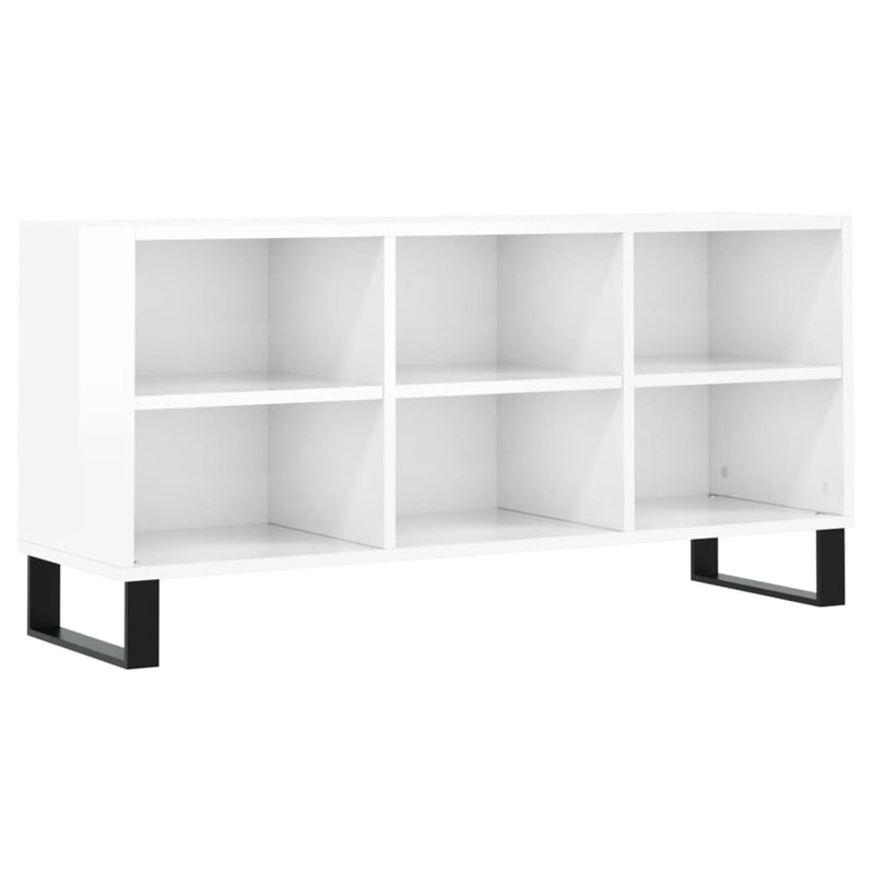 Tv-meubel 103,5x30x50 cm bewerkt hout hoogglans wit MeubelReus