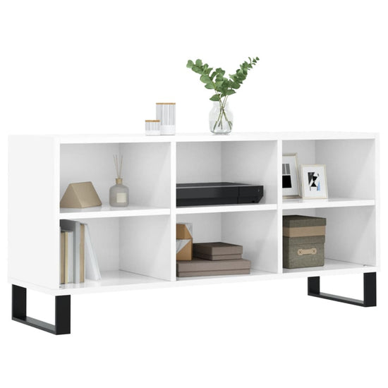 Tv-meubel 103,5x30x50 cm bewerkt hout hoogglans wit MeubelReus