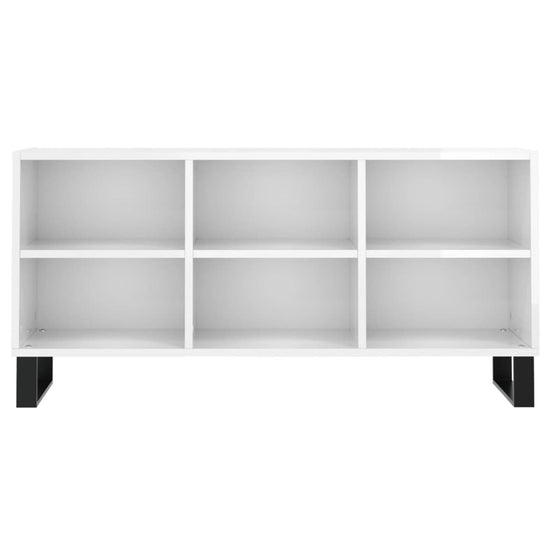Tv-meubel 103,5x30x50 cm bewerkt hout hoogglans wit MeubelReus