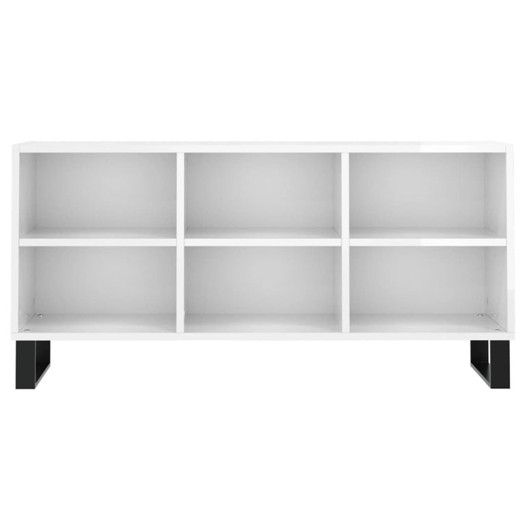 Tv-meubel 103,5x30x50 cm bewerkt hout hoogglans wit MeubelReus