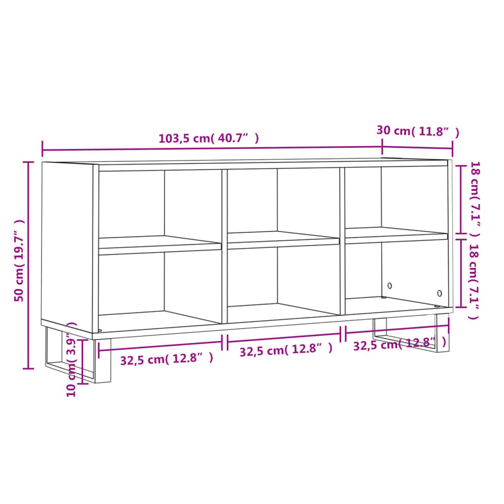 Tv-meubel 103,5x30x50 cm bewerkt hout sonoma eikenkleurig MeubelReus